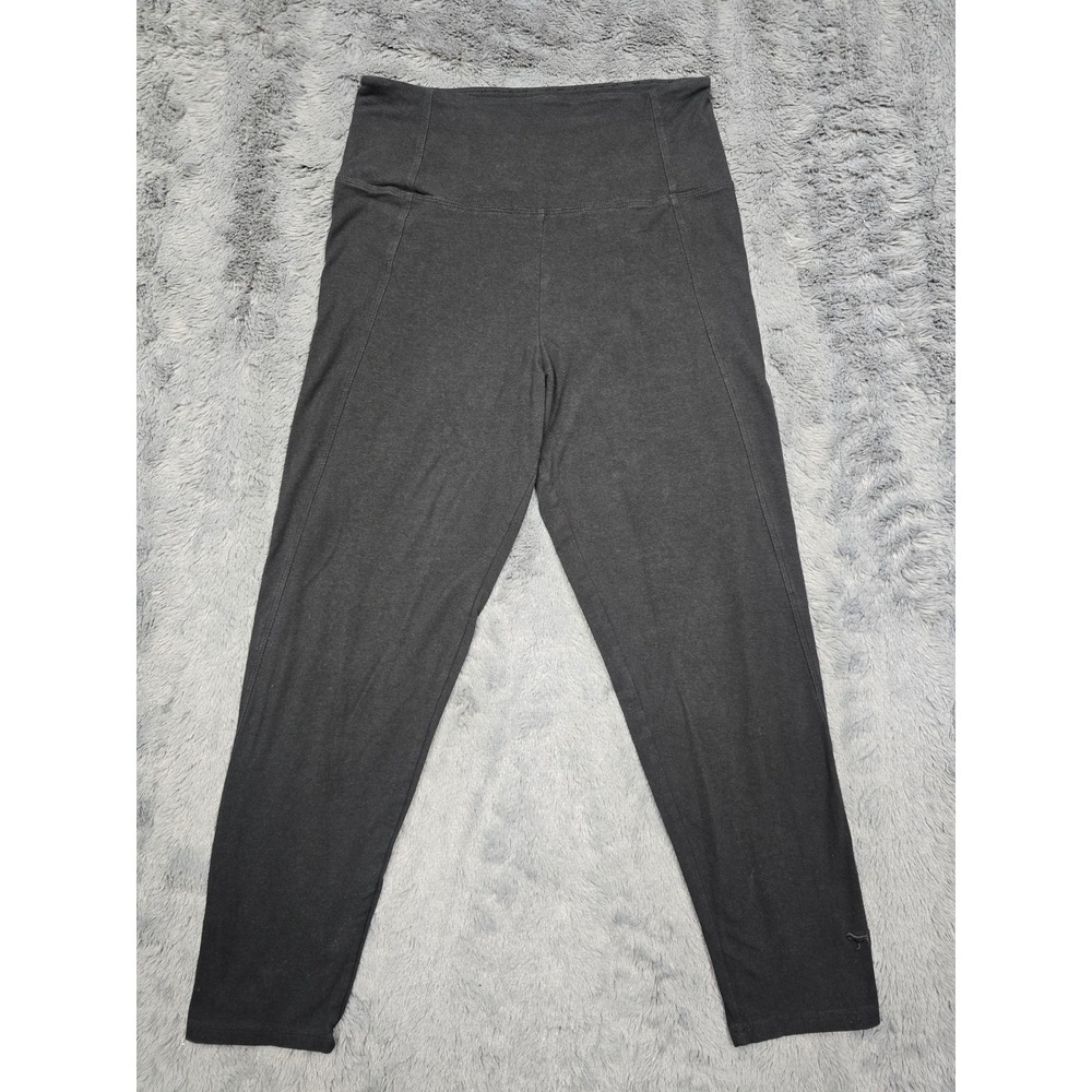 Pink Victoria's Secret Black High Waisted Leggings Women Large Logo Ankle